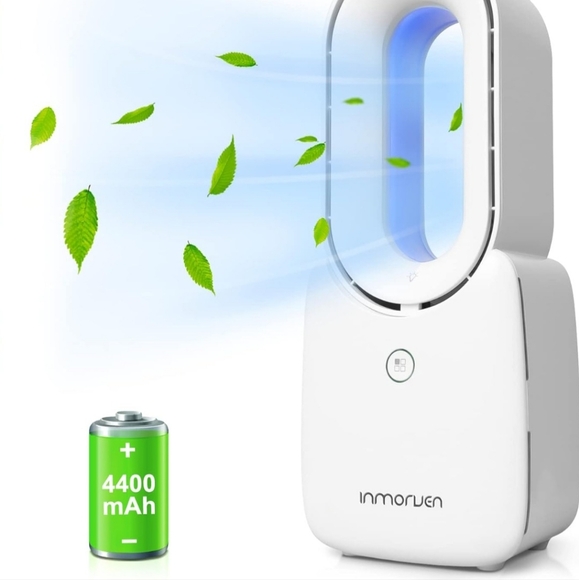 Inmorven Desk Fan Portable Bladeless Rechargable 3 Speed With 5 LED Colors - Picture 10 of 12